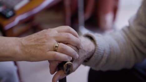 supportive hands of the elderly