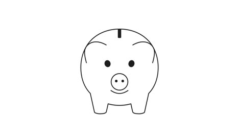 animation of rotation of piggy bank icon.