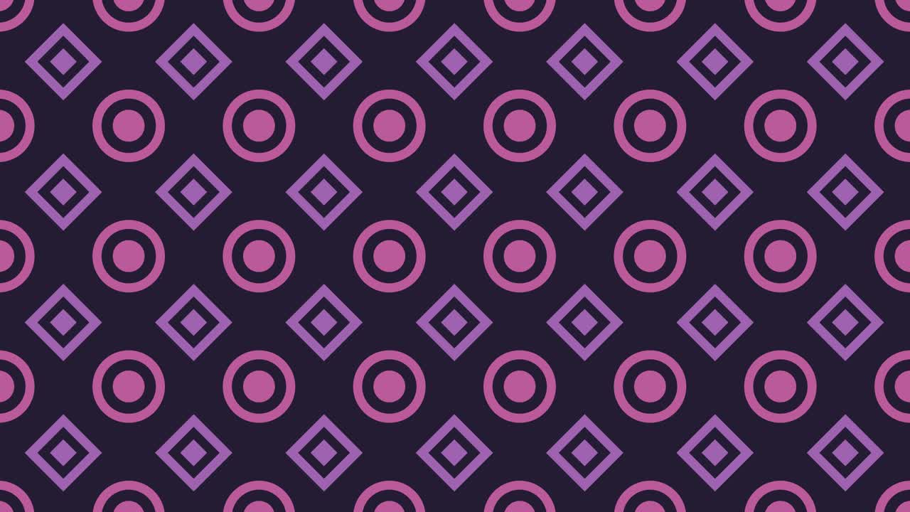 Seamless Looping Abstract Geometric Pattern with Purple and Pink Shapes