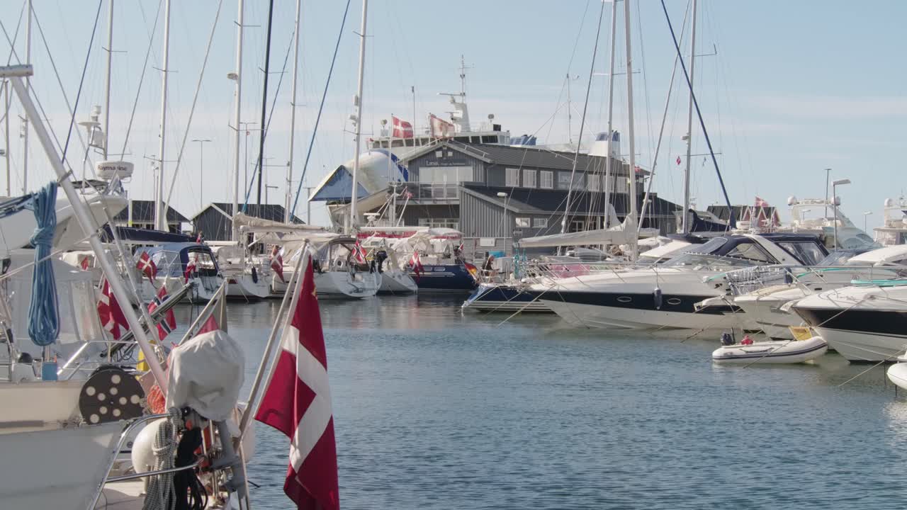 Beautiful Marina with Sailboats and Yachts on a Sunny Day