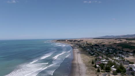 Ocean-Coastline-of-Southland-Region-of-New-Zealand---Aerial-Drone-Flyover