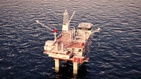 aerial view of an offshore oil rig