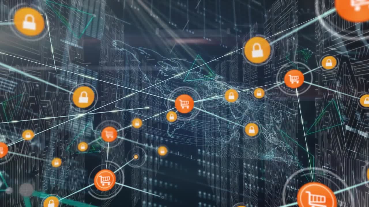 Animazione di una rete di connessioni sull'elaborazione dati