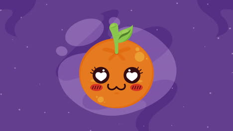 fresh oranges fruit kawaii character animation