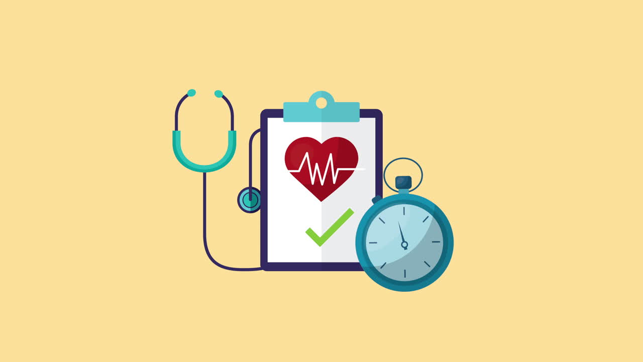 estilo de vida saludable corazón cardio en lista de comprobación y iconos