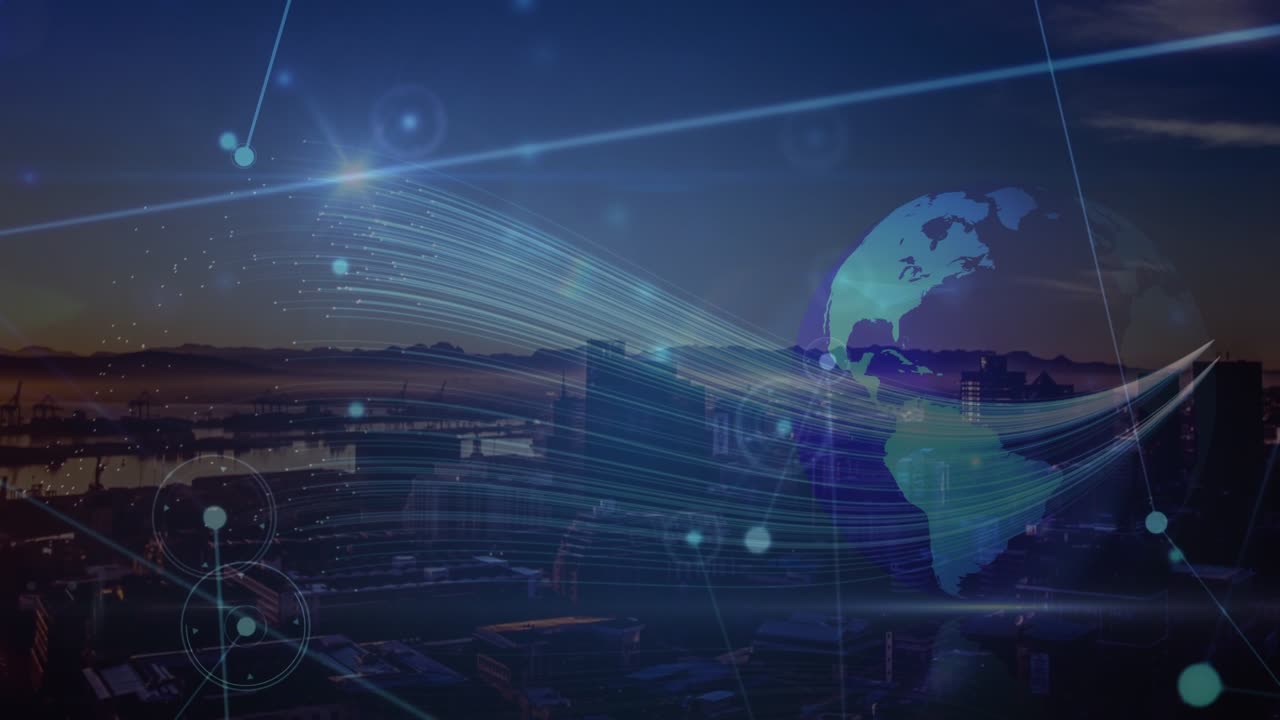 Animation of network of connections over data processing