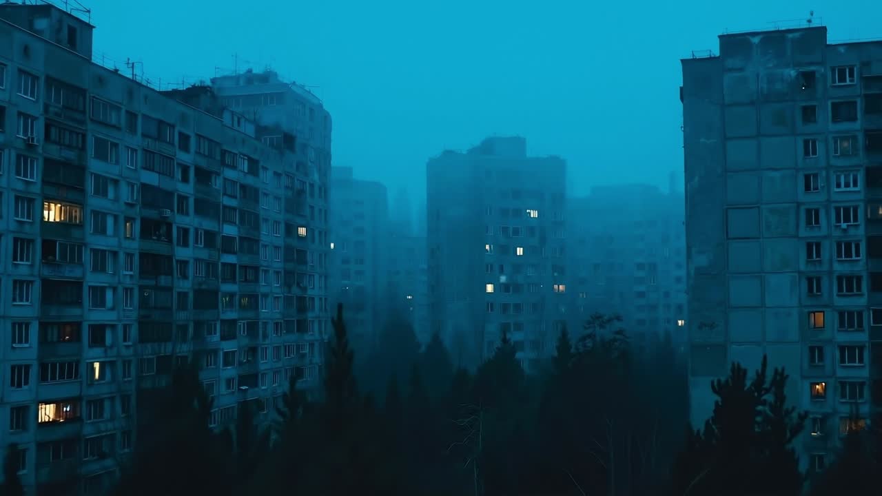 Una vista di una città di notte dalla cima di un edificio