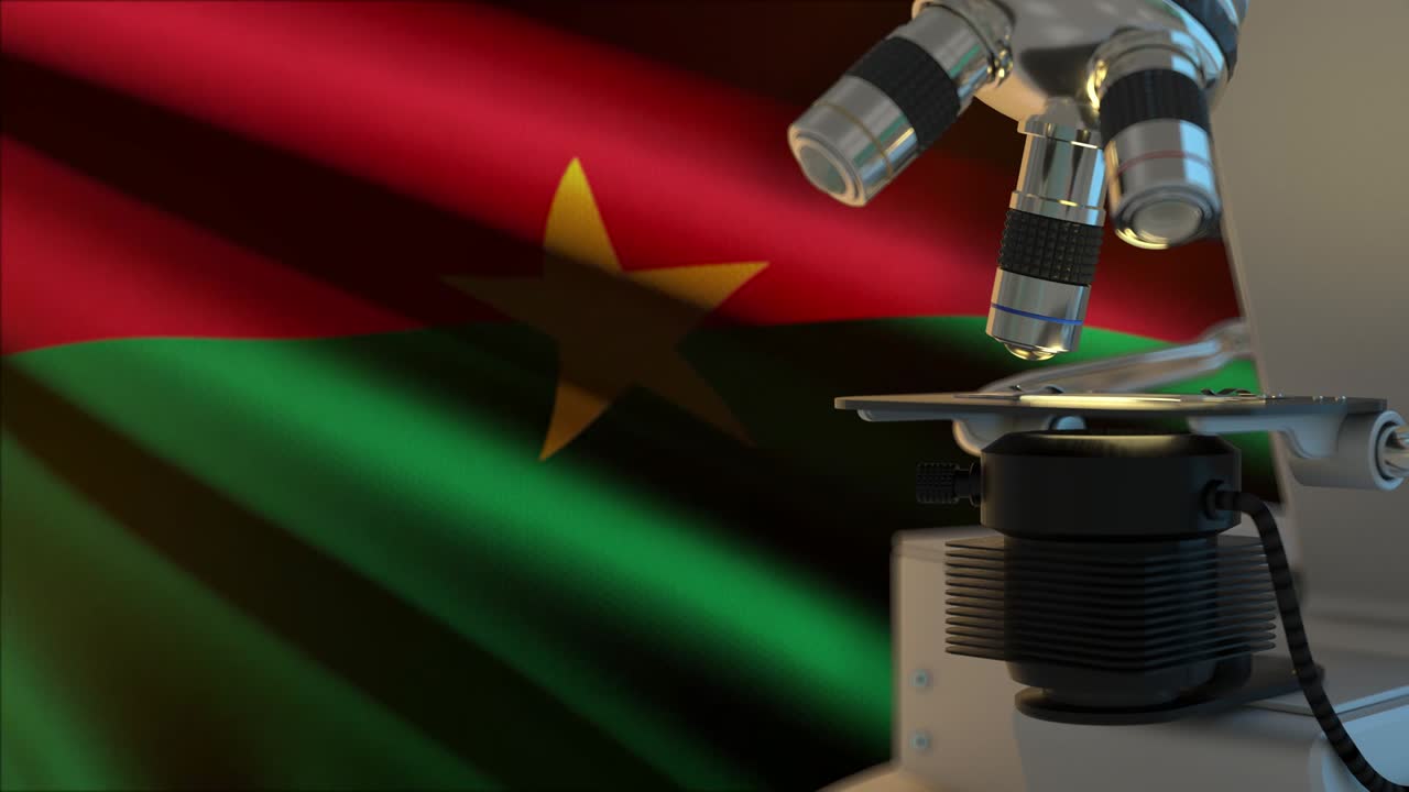 60 fps burkina faso concepto de ciencia con el movimiento de la bandera, uhd 4k 3d video de fondo