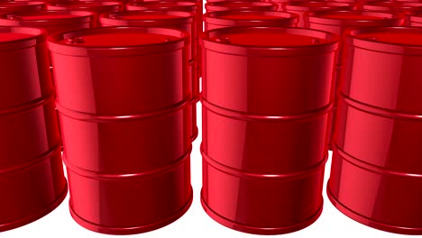 looped animated background with red oil barrels. white background. 4k.  seamless loop.