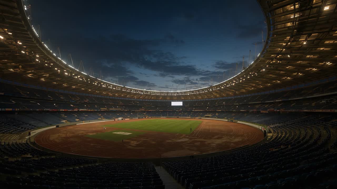 Empty Stadium at Night