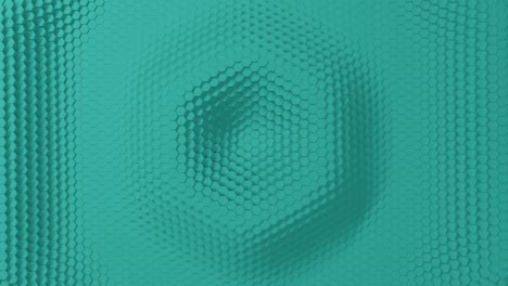 abstracte zeshoek met offset-effect. animatie van turquoise zuivere zeshoekringen. abstracte achtergrond voor een zakelijke presentatie. naadloze lus van 4k 3d-rendering.
