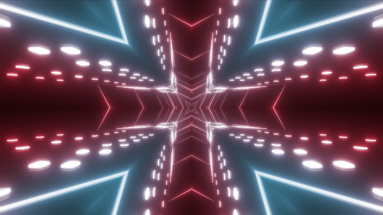 Neon Tunnel Geometric Light Show