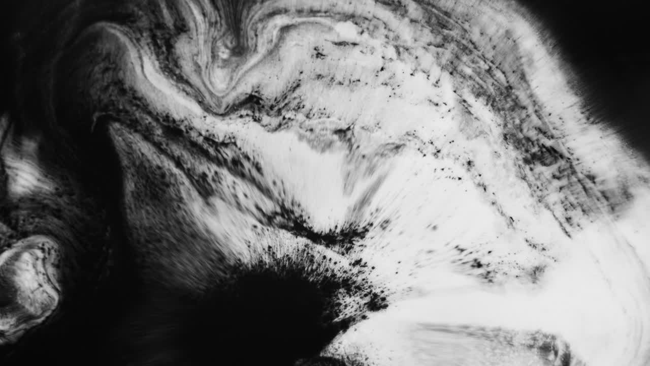 Splatter Black And White Inks. Abstract Background