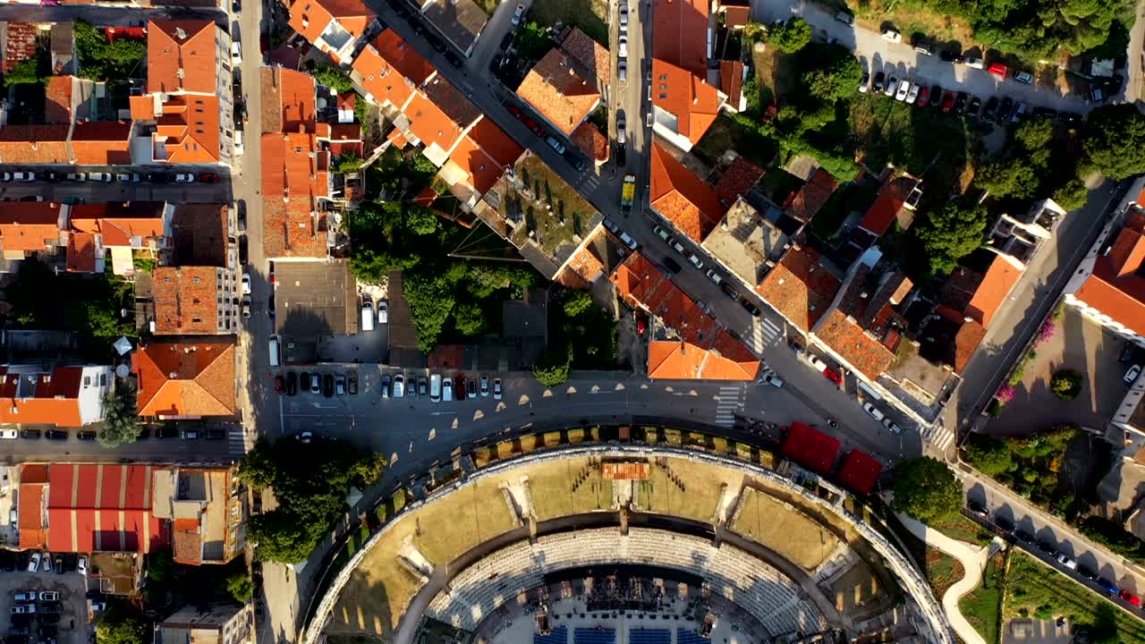 라 (pula) 에 있는 로마 암피테아트 (roman amphitheatre) 의 위상. - 크로아티아, 이스트리아, 유럽