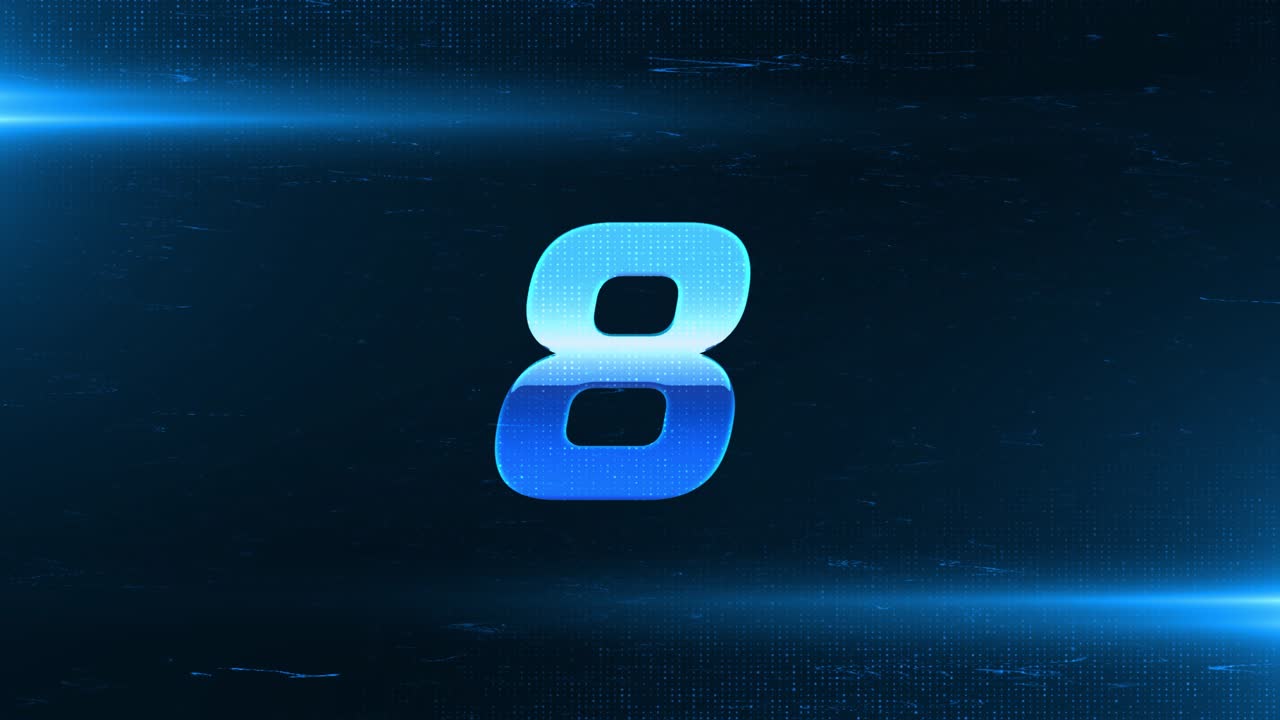 Futuristic Countdown Numbers 7 and 3