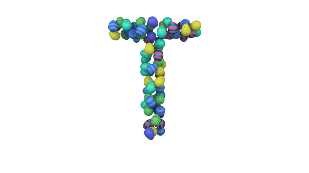 letra de fuente con tema de huevo de pascua t