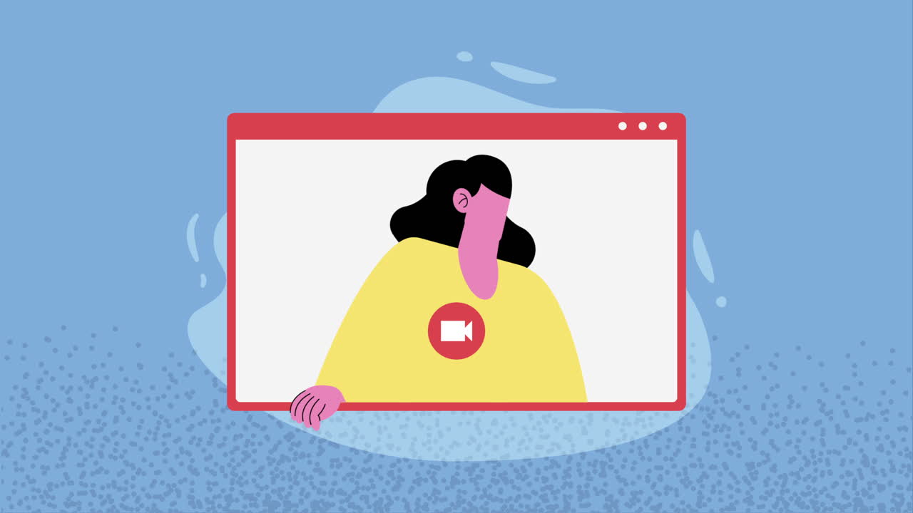 woman in web site template animation