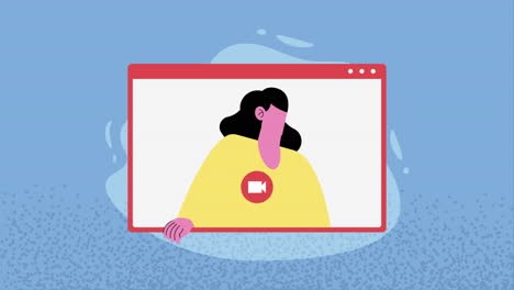 mujer en la animación de la plantilla del sitio web
