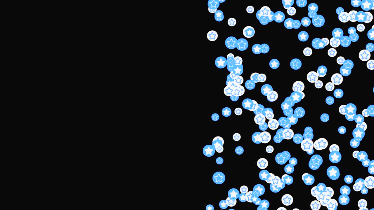 검은색 배경에 있는 별과 원 모양