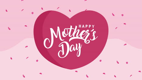 happy mothers day lettering in heart love