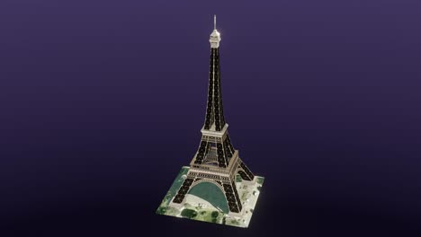 stylized eiffel tower, cg, camera orbits