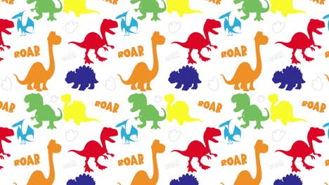 vibrant dinosaurs and patterns in seamless animation