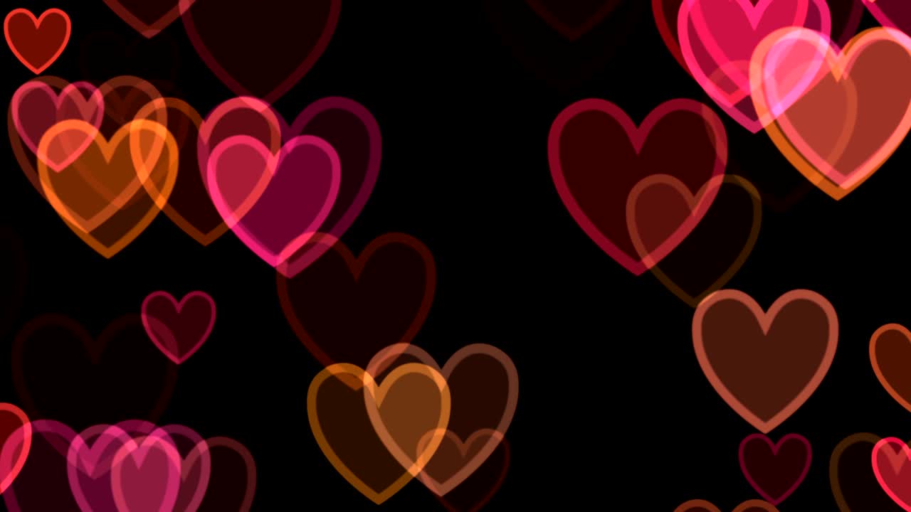 corazones sobre un fondo negro