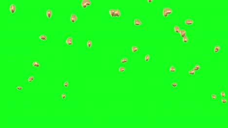 3d corazones dorados en ascenso pantalla verde clave de croma amor animación romántica
