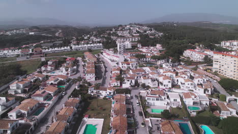 Residential-buildings-near-the-coastline-of-Mijas-Costa,-Spain