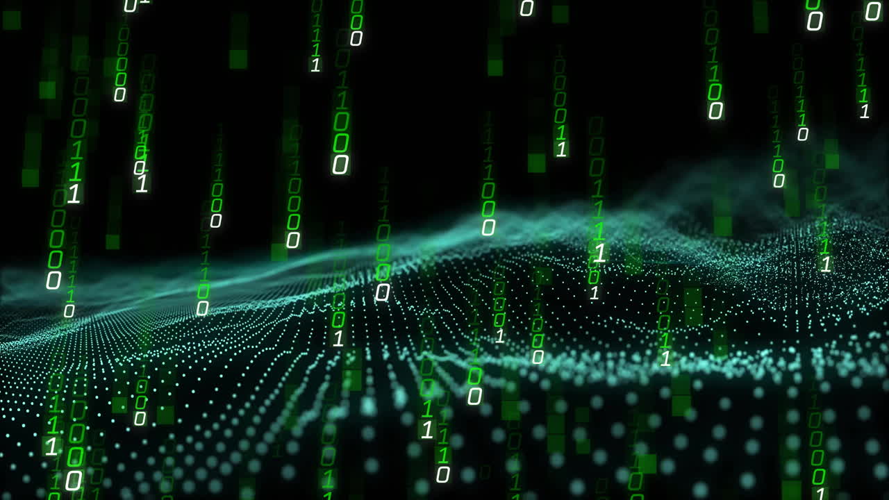 Animation of binary coding over white spots