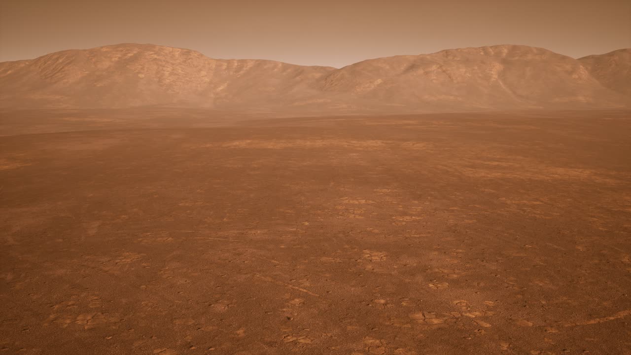 Fantastico paesaggio marziano in tonalità arancioni arrugginite
