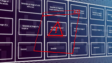 animación de texto de virus, codificación binaria y procesamiento de datos a través de servidores informáticos