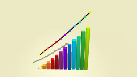 Gráfico-De-Barras-Financieras-Colorido-Y-Animado.-Un-Gráfico-Crece-Y-Colapsa.-El-Símbolo-De-Ganancias-Crecientes-Y-éxito-Financiero,-Pero-También-De-Recesión-Y-Quiebra.-Concepto-De-Negocio.