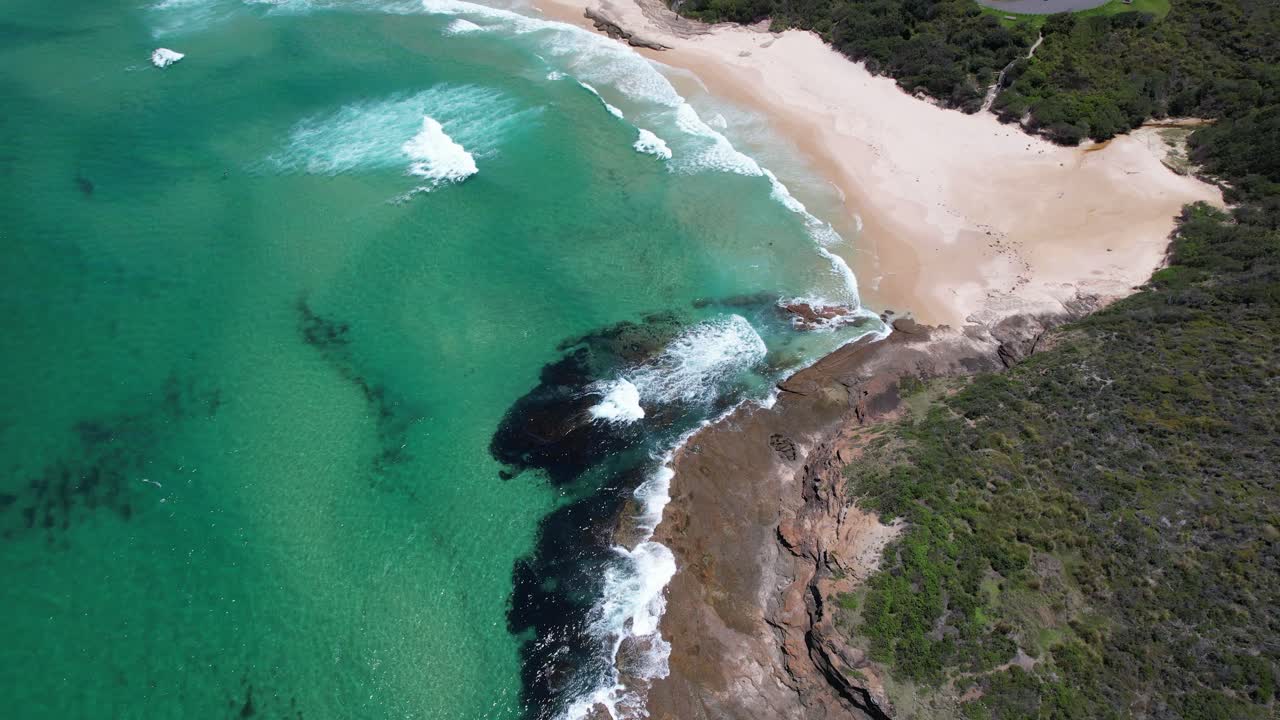Bongon Beach And Frazer Beach In New South Wales, Australia - Aerial Drone Shot