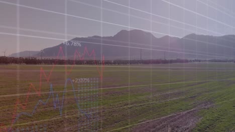 Animación-Del-Procesamiento-De-Datos-Sobre-El-Paisaje-Rural