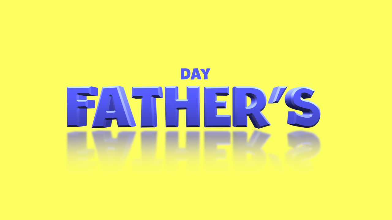 Cartoon blue Fathers Day text on yellow gradient