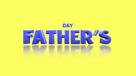 cartoon blue fathers day text on yellow gradient