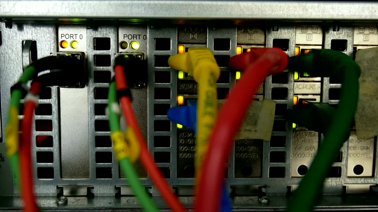 conexión de cable lan de cerca