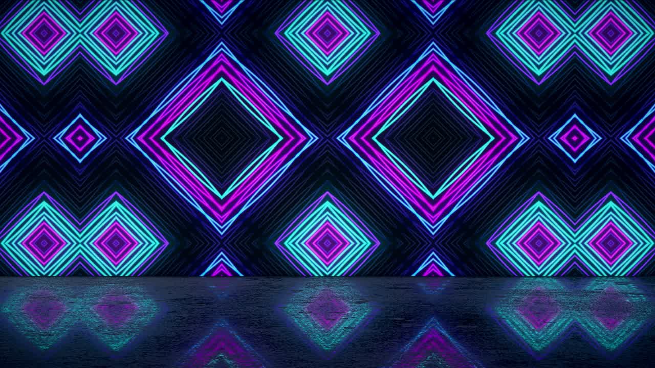 la animación de la etapa de video con láser ultravioleta de neón es un bucle sin costuras.