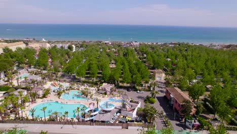 camping at the ocean with a waterpark on the enterence in marseillan, france