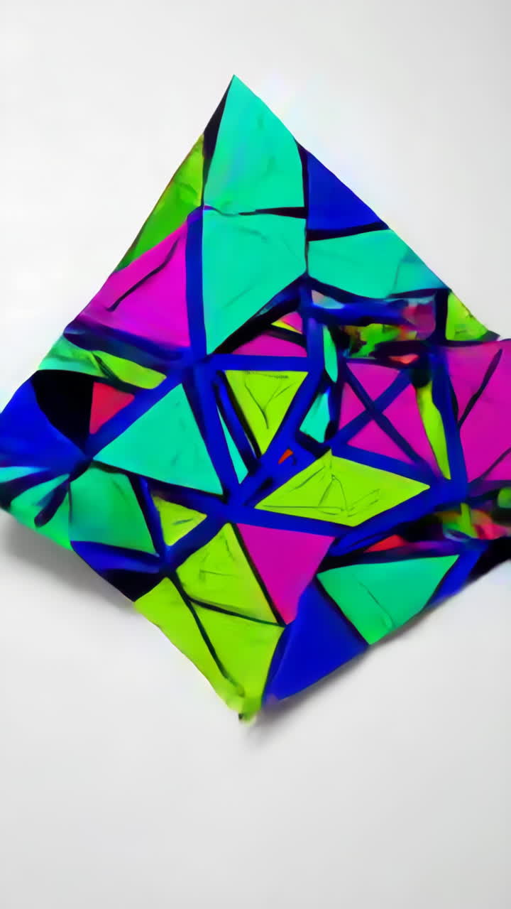 Vibrant Abstract Geometric Pattern with Shattered Glass Effect