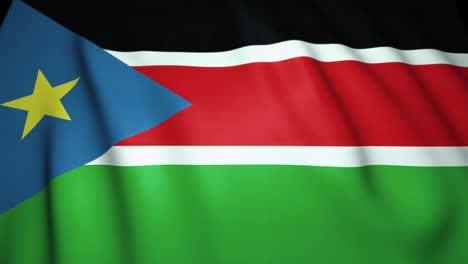 waving realistic south sudan flag background. loop animation