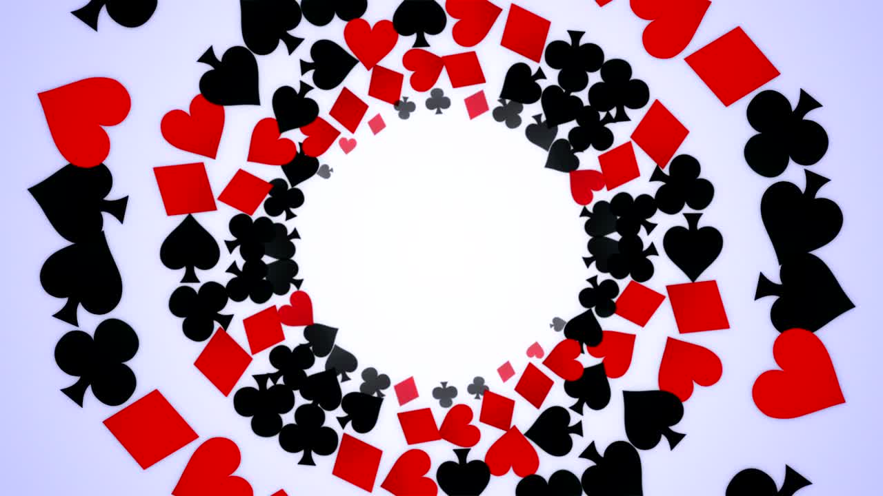 cartas de póquer signos de animación de fondo con el canal alfa