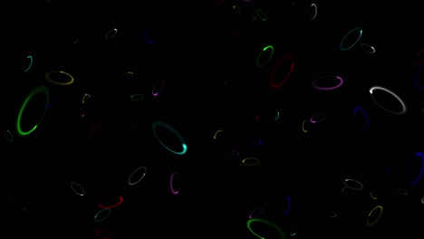 spinning colorful orbits motion graphics with night background