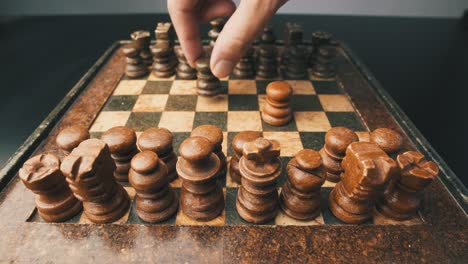 playing chess game male hands first person point of view