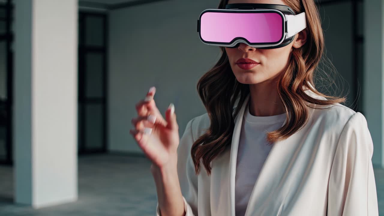 Woman Wearing VR Headset