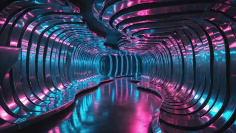 futuristic neon lit abstract tunnel