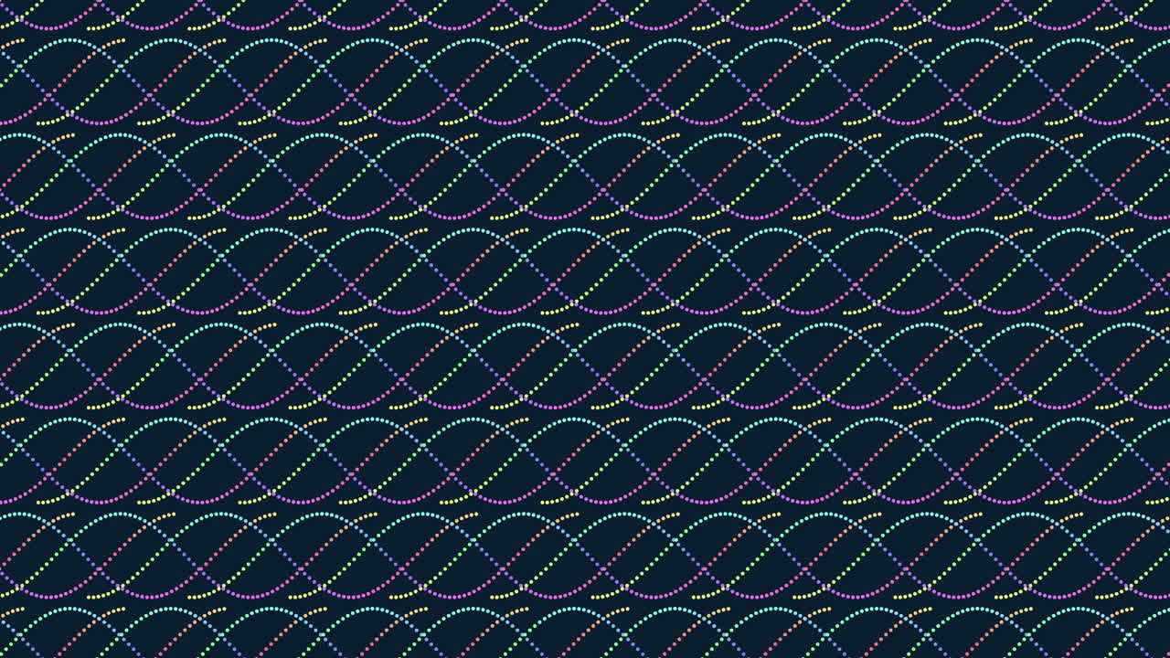 A vibrant and dynamic seamless pattern consisting of colorful wavy lines arranged in a circular formation, creating an eye-catching design suitable for various creative applications