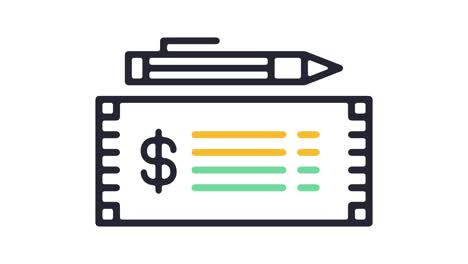 order checks online line icon animation with alpha