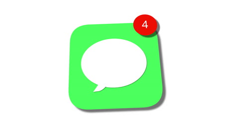 message chat icon with increasing incoming contact on white background